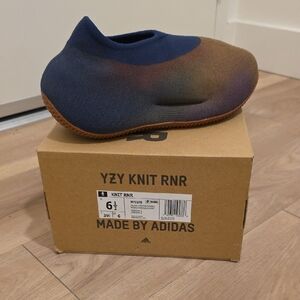 Adidas Kids Knit RNR Sneakers - Navy and Brown